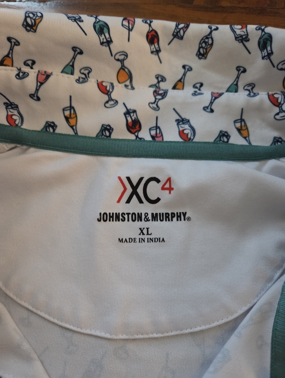 JOHNSTON & MURPHY XC4 COCKTAILS ALL OVER Mens XL Golf Polo Shirt - Picture 3 of 8